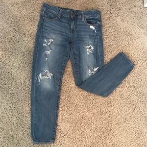 American Eagle cropped ripped jeans